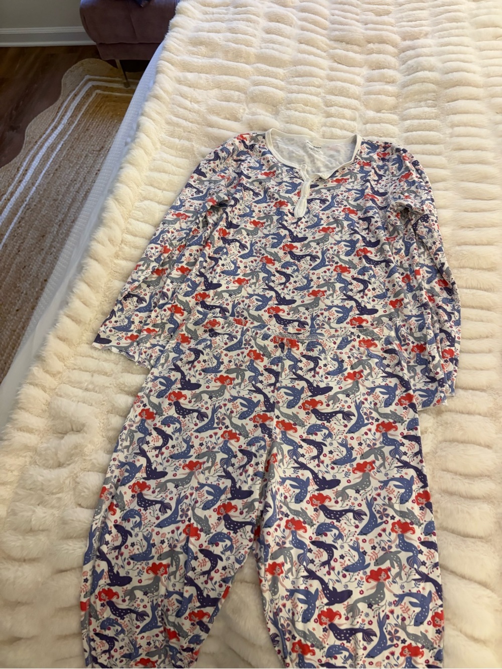 Roller Rabbit Cream Pima Cotton Floral Sleepshirt with Pastel Accents